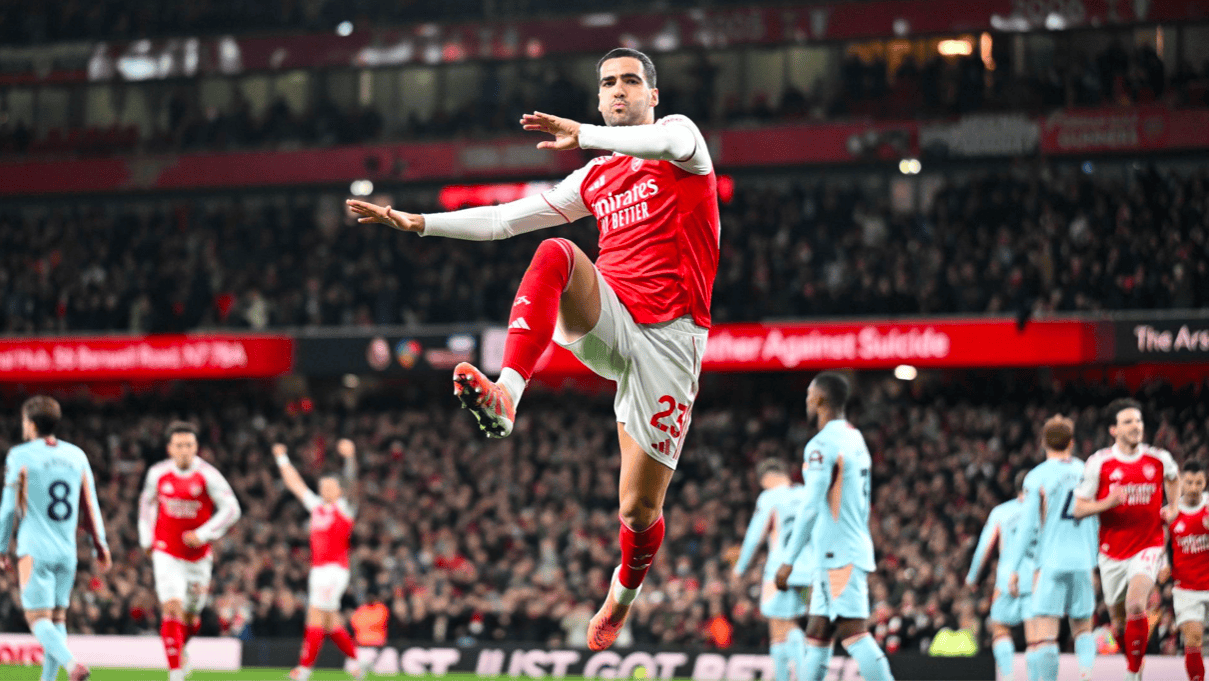 英超(chāo)：阿森纳2-0布伦特福德5分领跑(pǎo) 梅裡(lǐ)諾(nuò)传射 萨卡补刀(dāo) 赖斯(sī)伤退